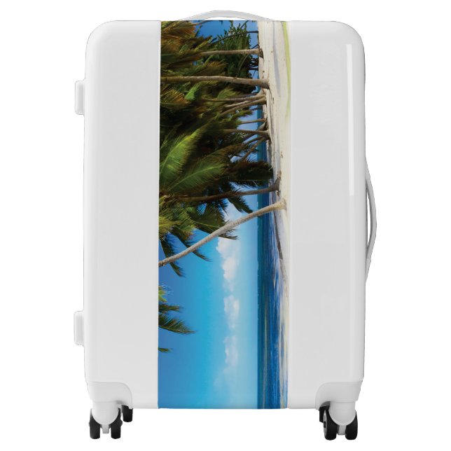 Exotic beach throw pillow luggage (Front)