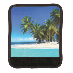 Exotic beach throw pillow luggage handle wrap