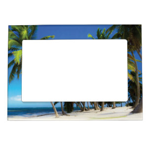 Exotic beach throw pillow magnetic frame