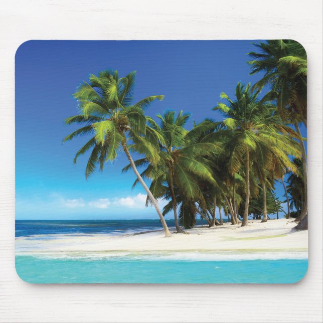 Exotic beach throw pillow mouse pad (Front)