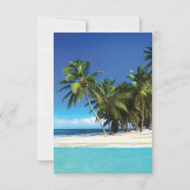 Exotic beach throw pillow note card (Front)