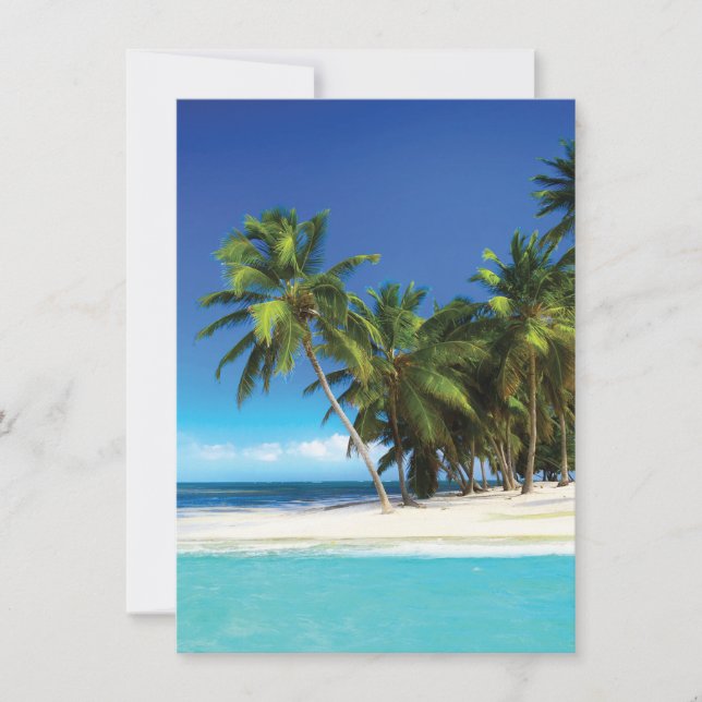 Exotic beach throw pillow note card (Front)