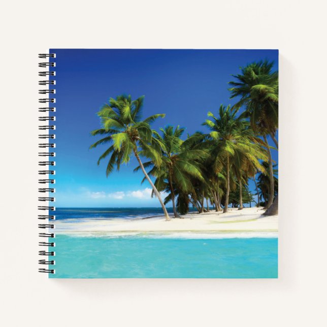 Exotic beach throw pillow notebook (Front)