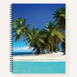 Exotic beach throw pillow notebook