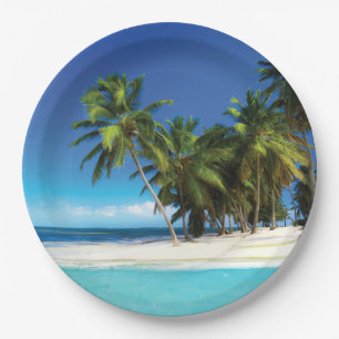 Exotic beach throw pillow paper plates