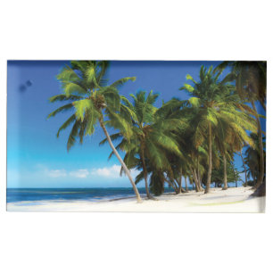 Exotic beach throw pillow place card holder