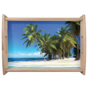 Exotic beach throw pillow serving tray