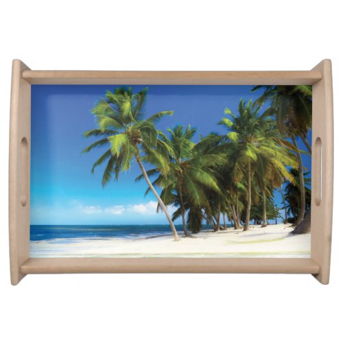 Exotic beach throw pillow serving tray