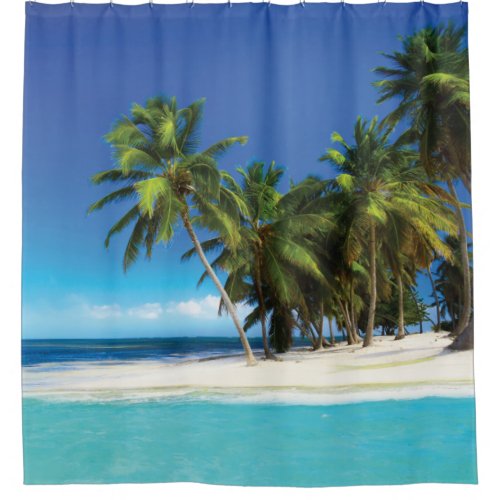 Exotic beach throw pillow shower curtain