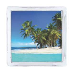 Exotic beach throw pillow silver finish lapel pin