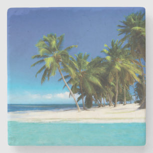 Exotic beach throw pillow stone coaster