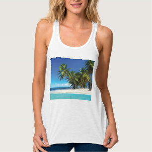 Exotic beach throw pillow tank top