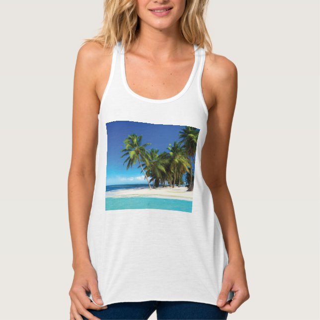 Exotic beach throw pillow tank top (Front)