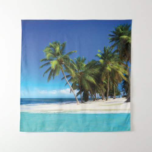 Exotic beach throw pillow tapestry