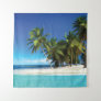 Exotic beach throw pillow tapestry