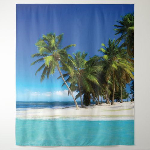 Exotic beach throw pillow tapestry