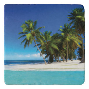 Exotic beach throw pillow trivet