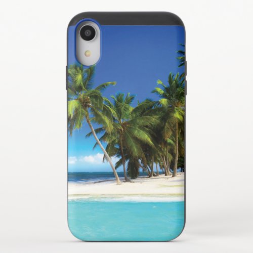 Exotic beach throw pillow iPhone XR slider case