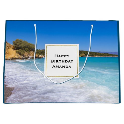  Exotic Beach Tropical Island Paradise Birthday Large Gift Bag