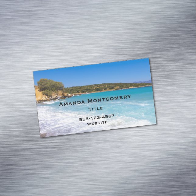 Exotic Beach Tropical Island Paradise Business Card Magnet (In Situ)