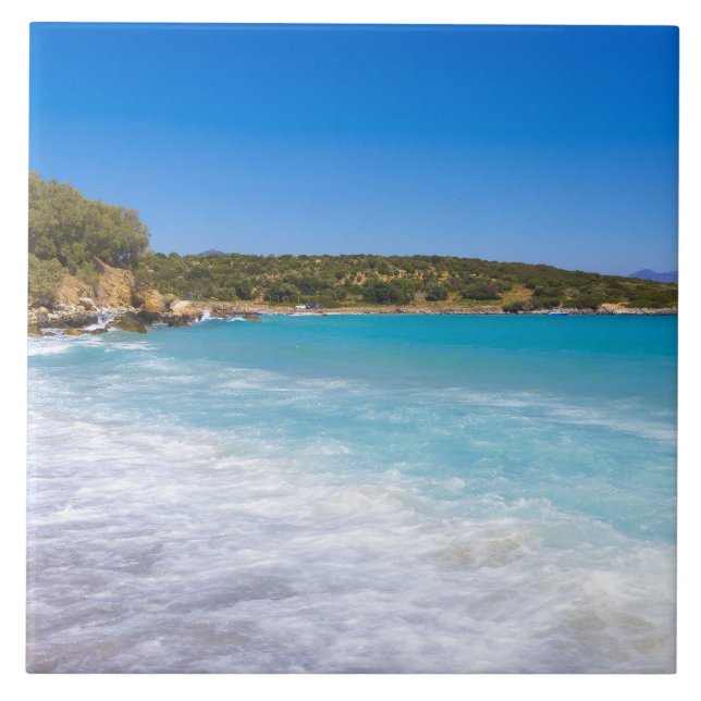 Exotic Beach Tropical Island Paradise Ceramic Tile (Front)