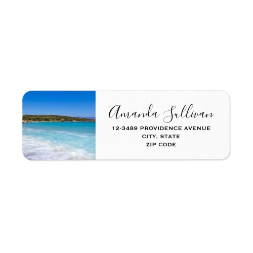 Exotic Beach Tropical Island Paradise Label