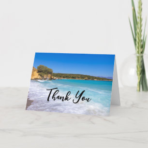 Exotic Beach Tropical Island Paradise Letterpress Thank You Card