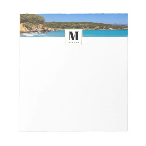 Exotic Beach Tropical Island Paradise Monogram Notepad