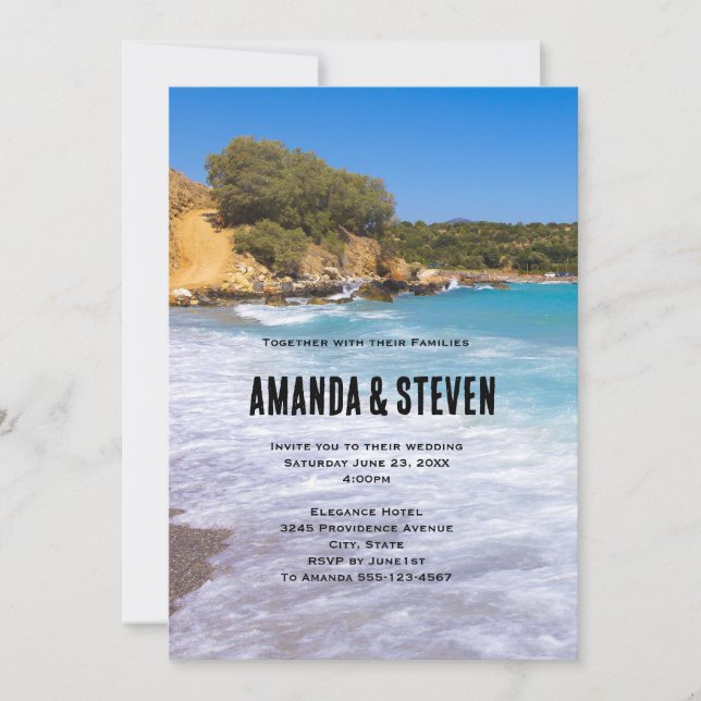 Exotic Beach Tropical Island Paradise Wedding Invitation (Front)
