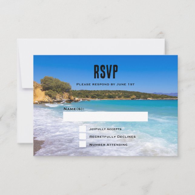 Exotic Beach Tropical Island Paradise Wedding RSVP Card (Front)