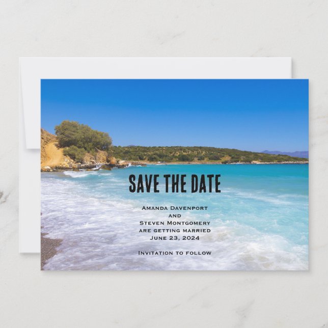 Exotic Beach Tropical Island Paradise Wedding Save The Date (Front)