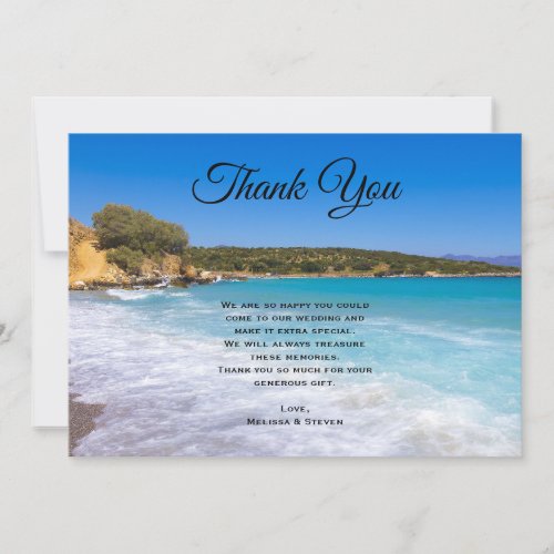 Exotic Beach Tropical Island Paradise Wedding Thank You Card