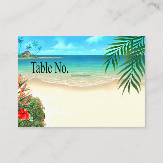 Exotic Beach Tropical Palm Trees placecard (Front)