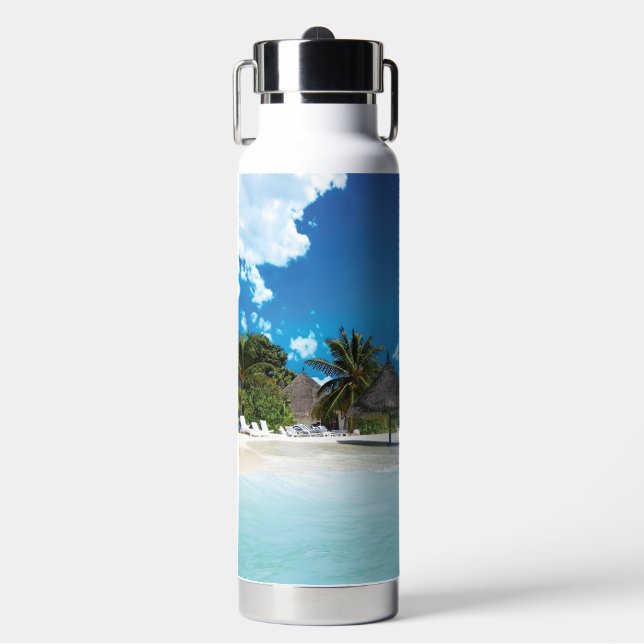 Exotic Beach  Water Bottle (Front)