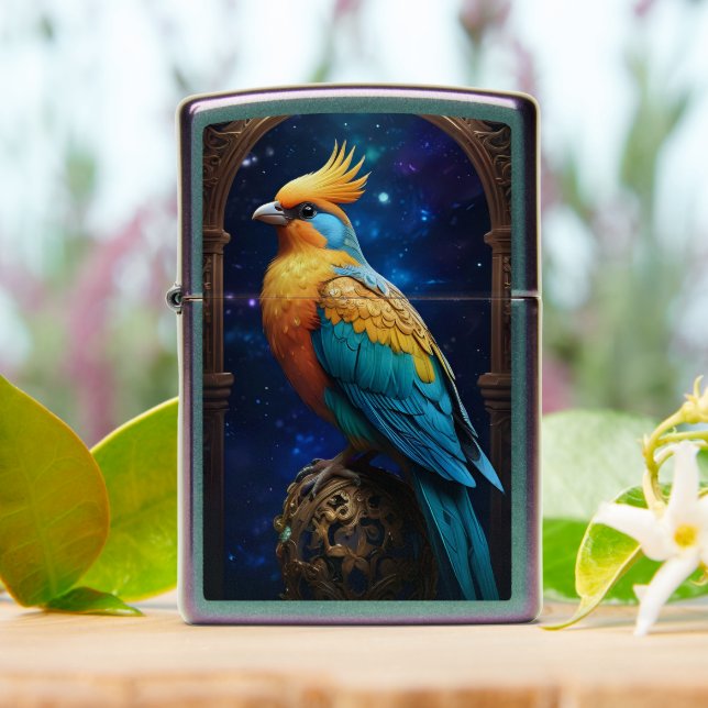 Exotic bird art zippo lighter (On Table)