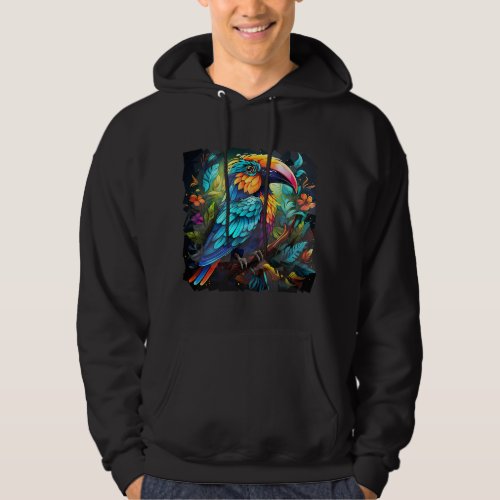 Exotic Bird Design 2Colourful Vibrant Charming Hoodie