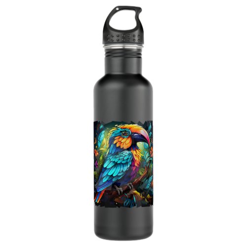 Exotic Bird Design 2Colourful Vibrant Charming Stainless Steel Water Bottle