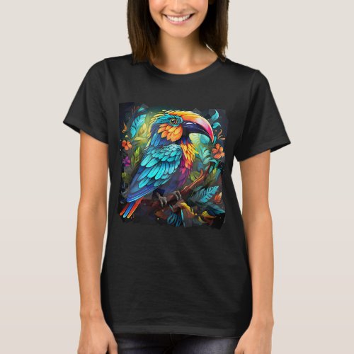 Exotic Bird Design 2Colourful Vibrant Charming T_Shirt