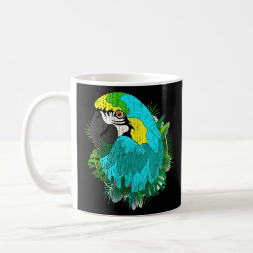 Exotic Bird Jungle Animal  Tropical Leaves Macaw P Coffee Mug