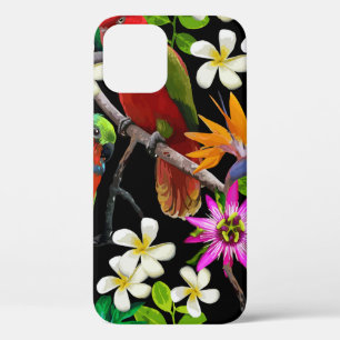 exotic birds and beautiful flowers iPhone 12 case