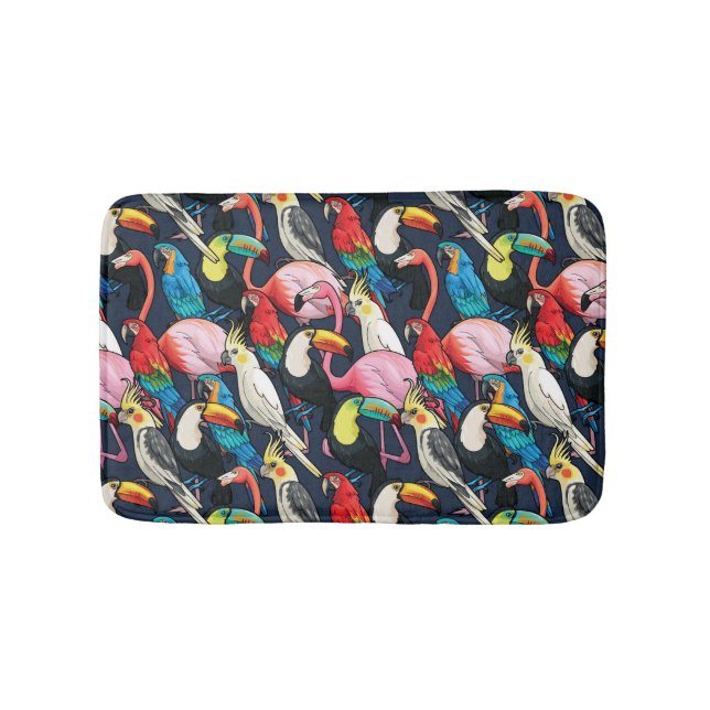 Exotic birds bathroom mat (Front)