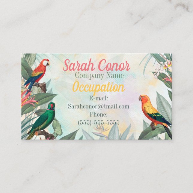 Exotic Birds Business Card (Front)