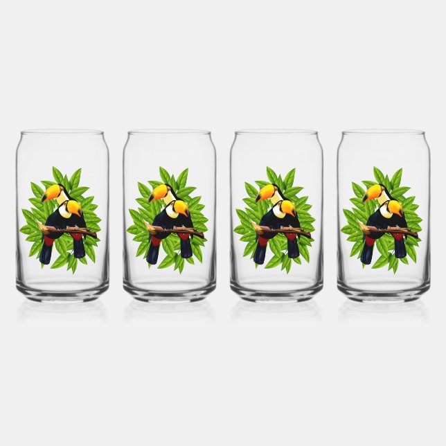 Exotic Birds Can Glass (Front)
