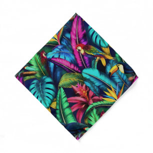 Exotic Birds Jungle Dreams Seamless Surface Patter Bandana