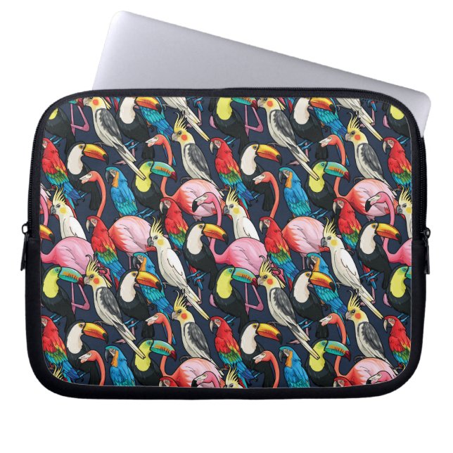 Exotic birds laptop sleeve (Front)