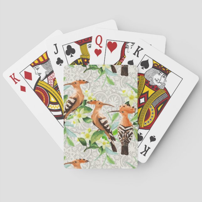 Exotic Birds On Lace Poker Cards (Back)