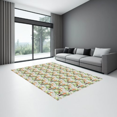 Exotic Birds On Lace Rug