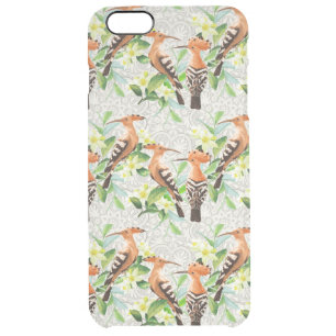 Exotic Birds On Lace Clear iPhone 6 Plus Case