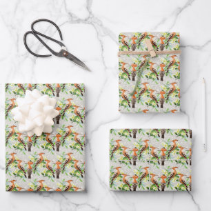 Exotic Birds On Lace Wrapping Paper Sheets