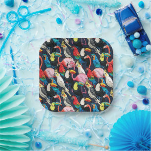 Exotic Birds Paper Plates